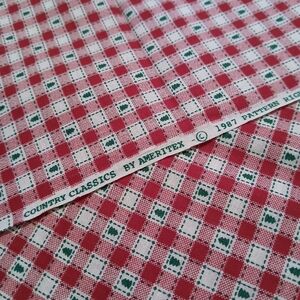 2.5 Yards Vintage Plaid Country Classics Christmas 1987 Fabric By Ameritex